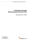 Fördergemeinschaft Wärmepumpen Schweiz FWS. Jahresbericht 2003