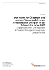 Der Markt für Ökostrom und weitere Stromprodukte aus erneuerbaren Energien in der Schweiz im Jahre 2003