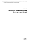 Dezentrale Stromversorgung. Optimierungschancen