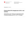 Photovoltaik (PV) Anlagekosten 2012 in der Schweiz; Überprüfung der Tarife der kostendeckenden Einspeisevergütung (KEV) für PV-Anlagen