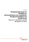 Windpotentialanalyse für Windatlas.ch: Jahresmittelwert der modellierten Windgeschwindigkeit und Windrichtung