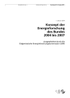 Swiss Federal Energy Research Master Plan for the Years 2004 - 2007