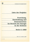 Liste der Projekte 1988/1989: Forschung, Entwicklung und Demonstration im Bereich der Energie in der Schweiz