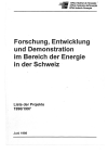 Forschung, Entwicklung und Demonstration im Bereich der Energie in der Schweiz. Liste der Projekte 1996/1997