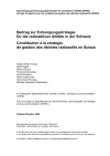 Contribution à la stratégie de gestion des déchets radioactifs en Suisse