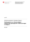 Stellungnahme zur Notwendigkeit ergänzender geologischer Untersuchungen in Etappe 2 - Sachplan geologische Tiefenlager Etappe 2