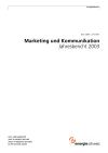 Marketing und Kommunikation. Jahresbericht 2003