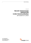 Bereich Solarenergie SWISSOLAR, Linder Kommunikation. Jahresbericht 2003