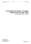 Projektbeauftragter energho, Begleitung Gruppe GVB. Jahresbericht 2003